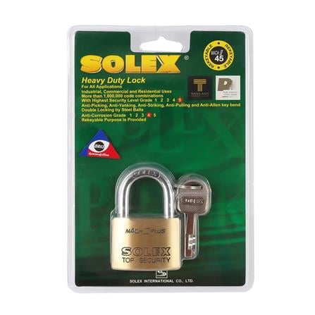 PADLOCK SOLEX MACH2PLUS45 45MM BRASS