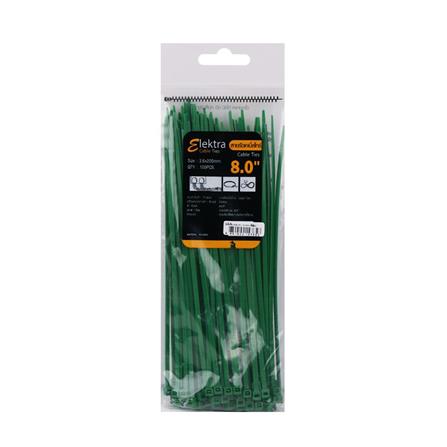 ELECKTA CABLE TIES 8 Inch 3.6 Millimeter GREEN (100 LINE)