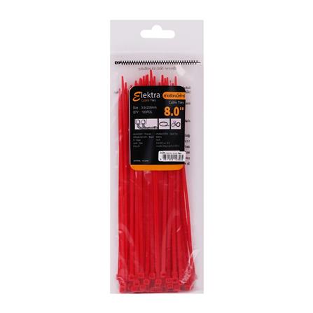 ELECKTA CABLE TIES 8 Inch 3.6 Millimeter RED (100 LINE)