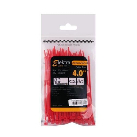 ELECKTA CABLE TIES 4 Inch 2.5 Millimeter RED (2.5 LINE)