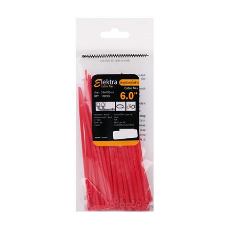 ELECKTA CABLE TIES 6 Inch 3.6 Millimeter RED (100 LINE)