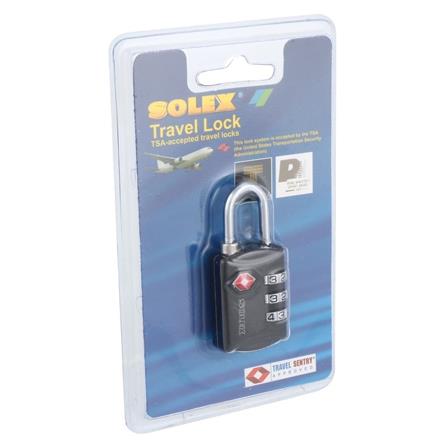 COMBINATION PADLOCK SOLEX TSA 30MM BLACK