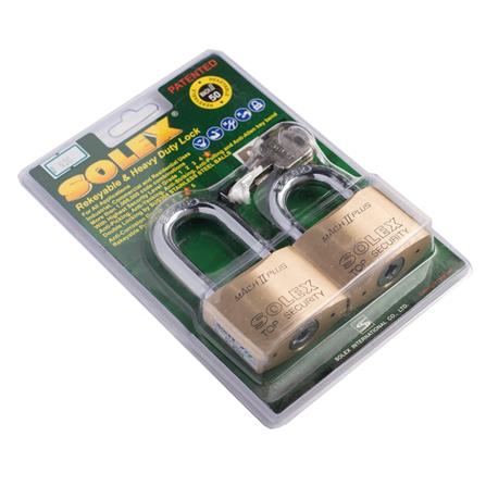 KEYED ALIKE PADLOCK SOLEX MACH250 50MM PB 2EA/SET