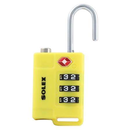 COMBINATION PADLOCK SOLEX TSA 33 31MM YELLOW
