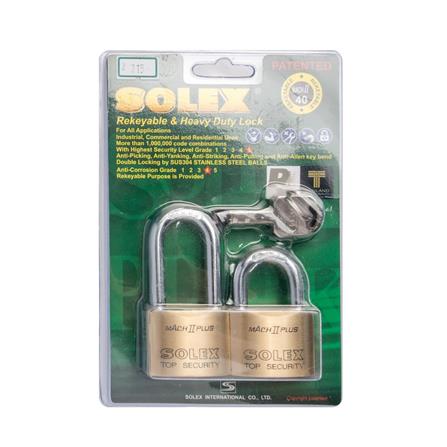 KEYED ALIKE PADLOCK SOLEX MACH240 40MM 2EA/SET