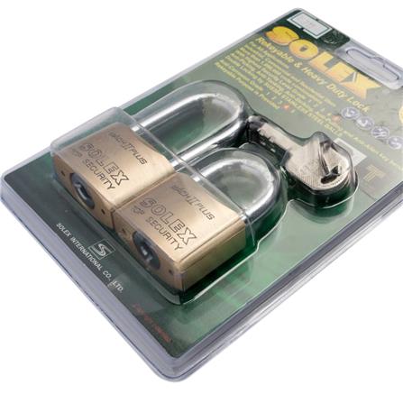 KEYED ALIKE PADLOCK SOLEX MACH240 40MM 2EA/SET