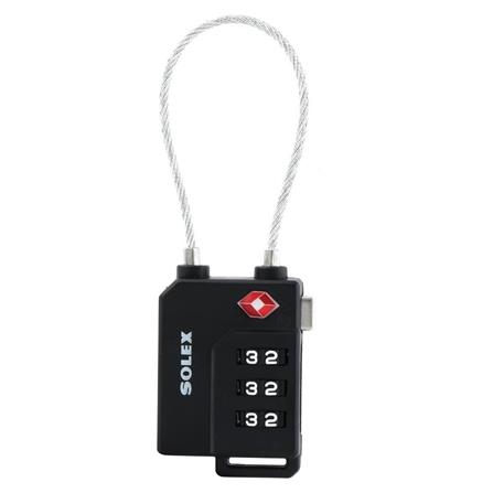 COMBINATION PADLOCK SOLEX TSA 33W 31MM BLACK