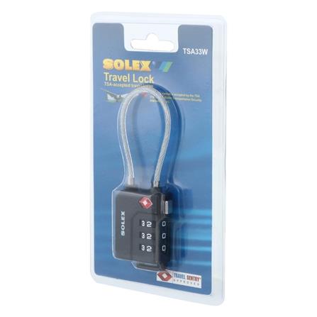 COMBINATION PADLOCK SOLEX TSA 33W 31MM BLACK