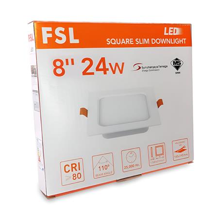 FSL DOWNLIGHT PANEL LED 8" 24W DAYLIGHT WHITE SQUARE