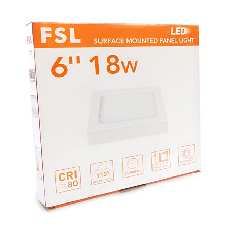 DOWNLIGHT 6" 18W SURFACE SQ DL FSL ACRYLIC WHITE 6" SQUARE