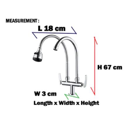 LIVINOX SINK FAUCET LT-AM131F TAP DOUBLE "U" SPOUT + FLEXI SPOUT SPRAYER