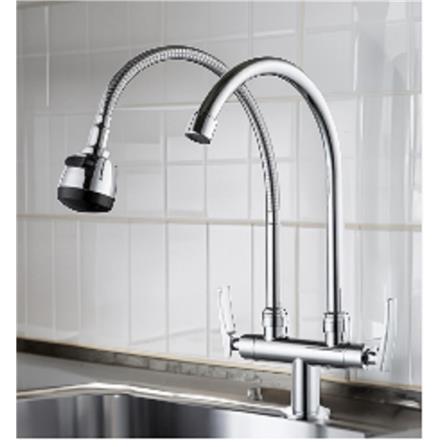 LIVINOX SINK FAUCET LT-AM131F TAP DOUBLE "U" SPOUT + FLEXI SPOUT SPRAYER