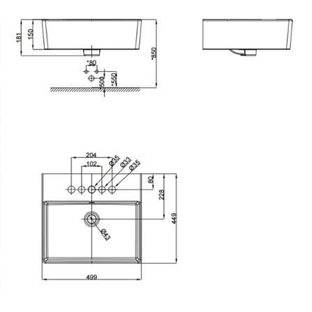 AMERICAN STANDARD ABOVE COUNTER WASHBASIN CCAS-F613 WHITE
