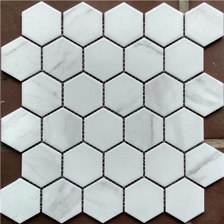 GNG MOSAIC HEXAGO MARBLE WHITE 27.1X28.1CM