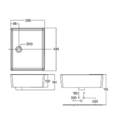 AMERICAN STANDARD ABOVE COUNTER WASHBASIN CCAS-F611 WHITE