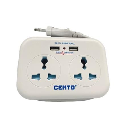 CENTO 2WAY TRAVELLER EXTENSION SOCKET 1M WITH DUAL USB (2.1A) SES-9218