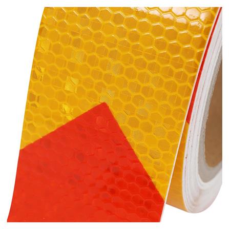 REFLECTIVE SAFETY TAPE RIGHT 5CMX10M YELLOW-RED
