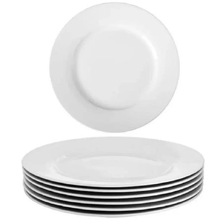 HARRIANWARE PORCELAIN  FLAT PLATE  8IN - WHITE
