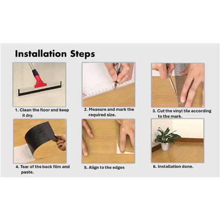 TARA VINYL TILE STICKER 15X91CM 2MM MAHOGANY 3.28M2