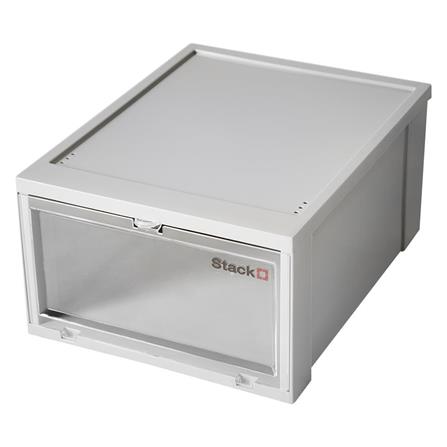 SHOE BOX STACKO 28X35X17CM GREY