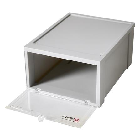 SHOE BOX STACKO 28X35X17CM GREY