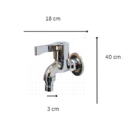 TRUFLO SHANK FAUCET  WALL TAP W/HOSE FBT-L0102B-1TPCRM BRASS