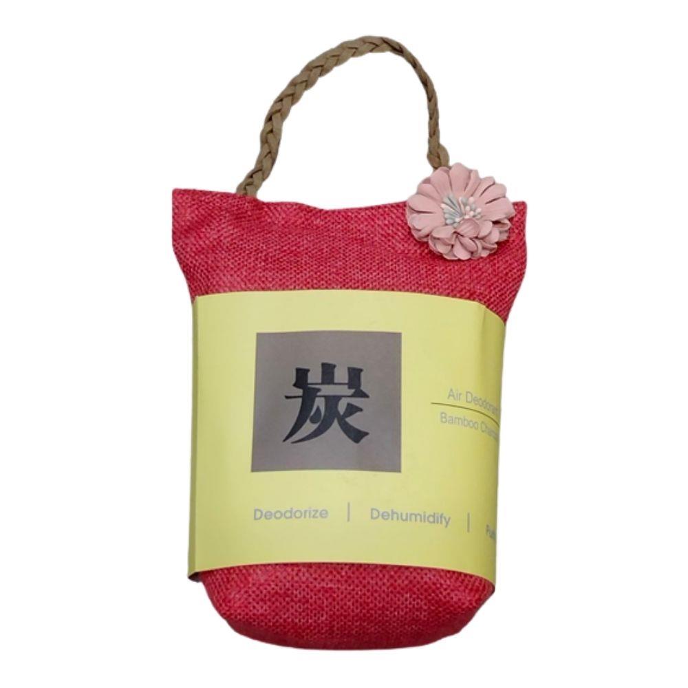 HOME+ BAMBOO CHARCOAL SACHET WITH STRING 120G RED