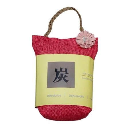 HOME+ BAMBOO CHARCOAL SACHET WITH STRING 120G RED
