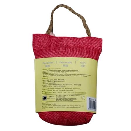 HOME+ BAMBOO CHARCOAL SACHET WITH STRING 120G RED