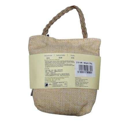 HOME+ BAMBOO CHARCOAL SACHET WITH STRING 120G BROWN
