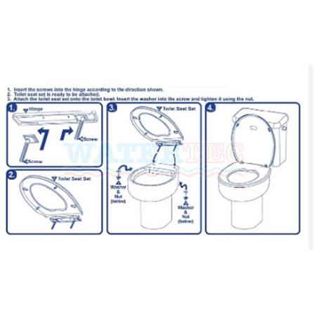 WATERTEC TOILET SEAT HINGE SET SQUARE FMS-TH0020-1