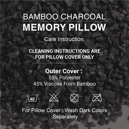JEAN PERRY HEALTHY PILLOW BAMBOO CHARCOAL CLASSIC MEMORY 60X40 WHITE