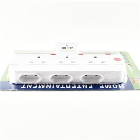 6 WAY T-ADAPTOR WITH NEON + SURGE CTS8633N CENTO