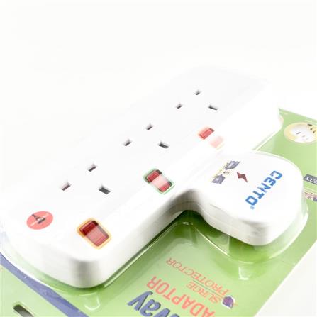 6 WAY T-ADAPTOR WITH NEON + SURGE CTS8633N CENTO