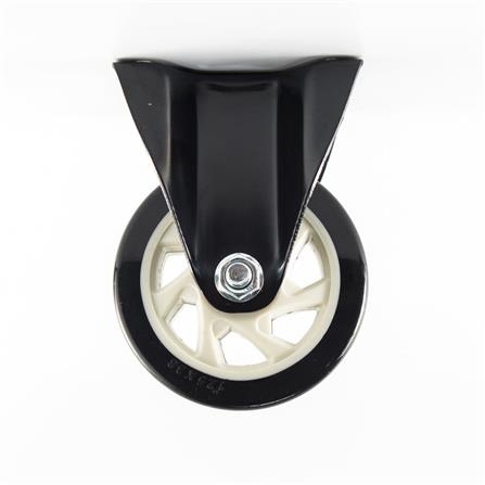 FIXED PLATE CASTER WHEEL FITT 623125 5" BLACK