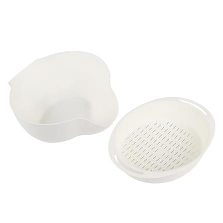 KECH DOUBLE LAYER DRAIN BASKET WHITE