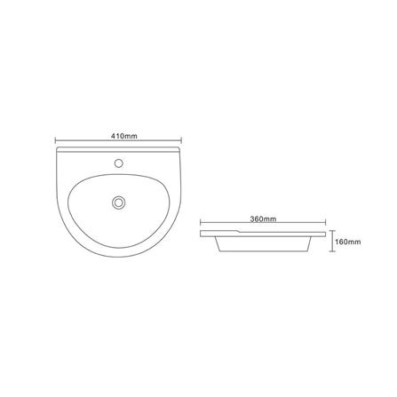 CABANA WASHBASIN WALL HUNG SET CGB9032B+SRWT5837 WHITE
