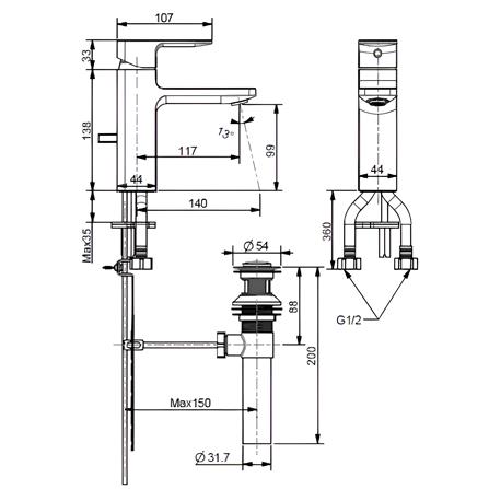 AMERICAN STANDARD BASIN FAUCET FFAS1306- 101500BF0 CHROME