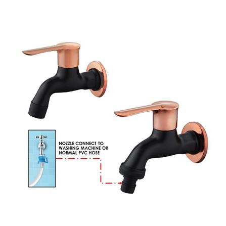 SORENTO WALL TAP SRTWT5865-RG BLACK WITH ROSE GOLD H11XW8XD9 CM