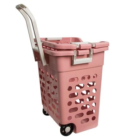 PASTEL MY BASKET WITH WHEEL SET 2PCS PINK