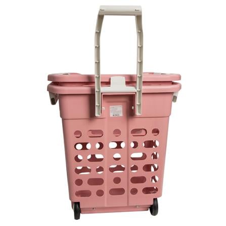 PASTEL MY BASKET WITH WHEEL SET 2PCS PINK
