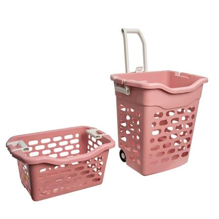 PASTEL MY BASKET WITH WHEEL SET 2PCS PINK
