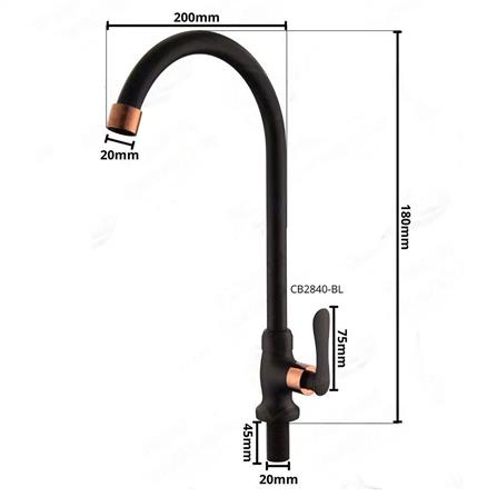 CABANA SINK FAUCET PILLAR MOUNTED KITCHEN TAP CB2840 ROSE GOLD + MATT BLACK