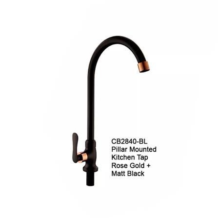 CABANA SINK FAUCET PILLAR MOUNTED KITCHEN TAP CB2840 ROSE GOLD + MATT BLACK