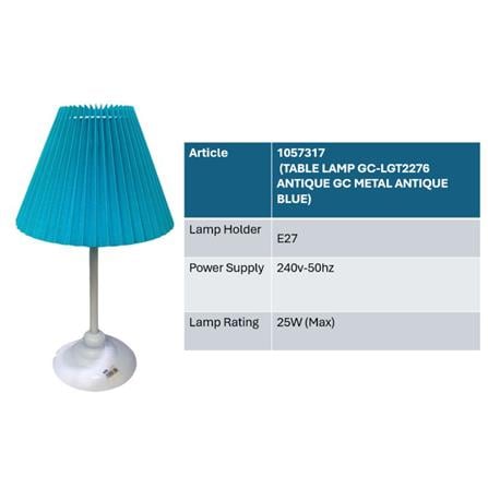 TABLE LAMP  GC-LGT2276 ANTIQUE GC METAL ANTIQUE BLUE