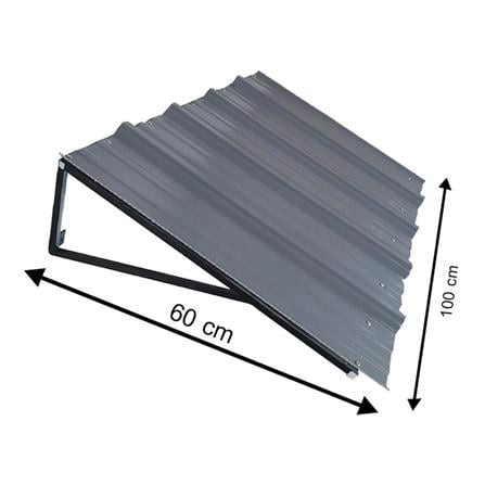 UPVC AWNING WITH STEEL FRAME S.D.BRILLIANT 60X100CM GREY