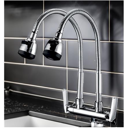 LIVINOX SINK FAUCET DOUBLE FLEXI SPRAYER SPOUT LT-AM232DF BRASS CHROME (WDCCX/E)