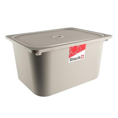STORAGE BOX WITH LID STACKO 2011B 43X33X22CM GRAY