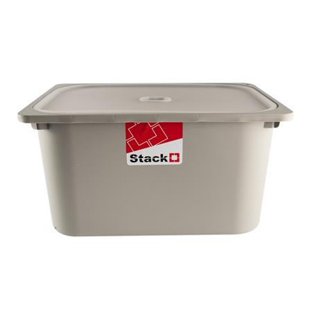 STORAGE BOX WITH LID STACKO 2011B 43X33X22CM GRAY