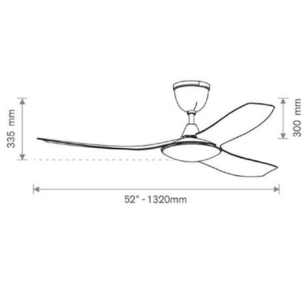 RUBINE CEILING FAN RCF-FABIO52 3B MATTE WHITE 52"